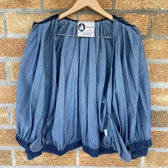 Lanvin Loves Acne-Denim jeans bomber jacket size 40france medium USA - Picture 11 of 12